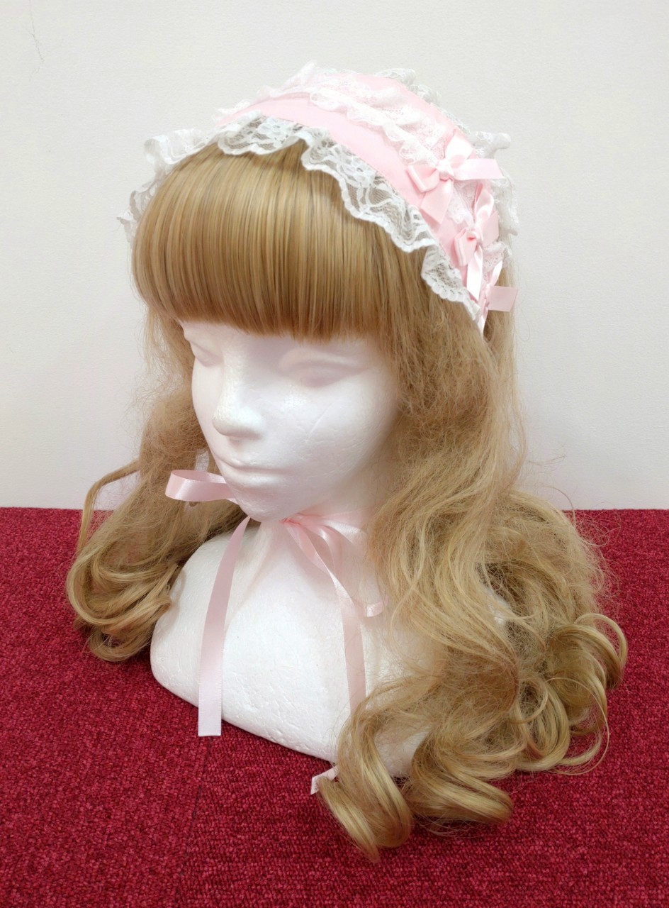 メタモルフォーゼ 両山レース ヘッドドレス ピンク　お値下げ♡ 両山レースヘッドドレス - ボンネット、ヘッドドレス