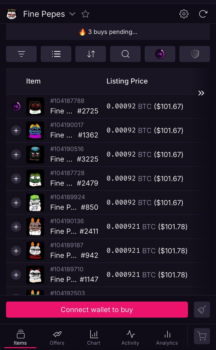 This is a fine chart and a fine floor of a fine collection, named <a href="/FinePepes/">Fine Pepes</a> 📈

Are you onboard? 😏 #Bitcoin 🟧 #Ordinals #Alkanes ⛓️