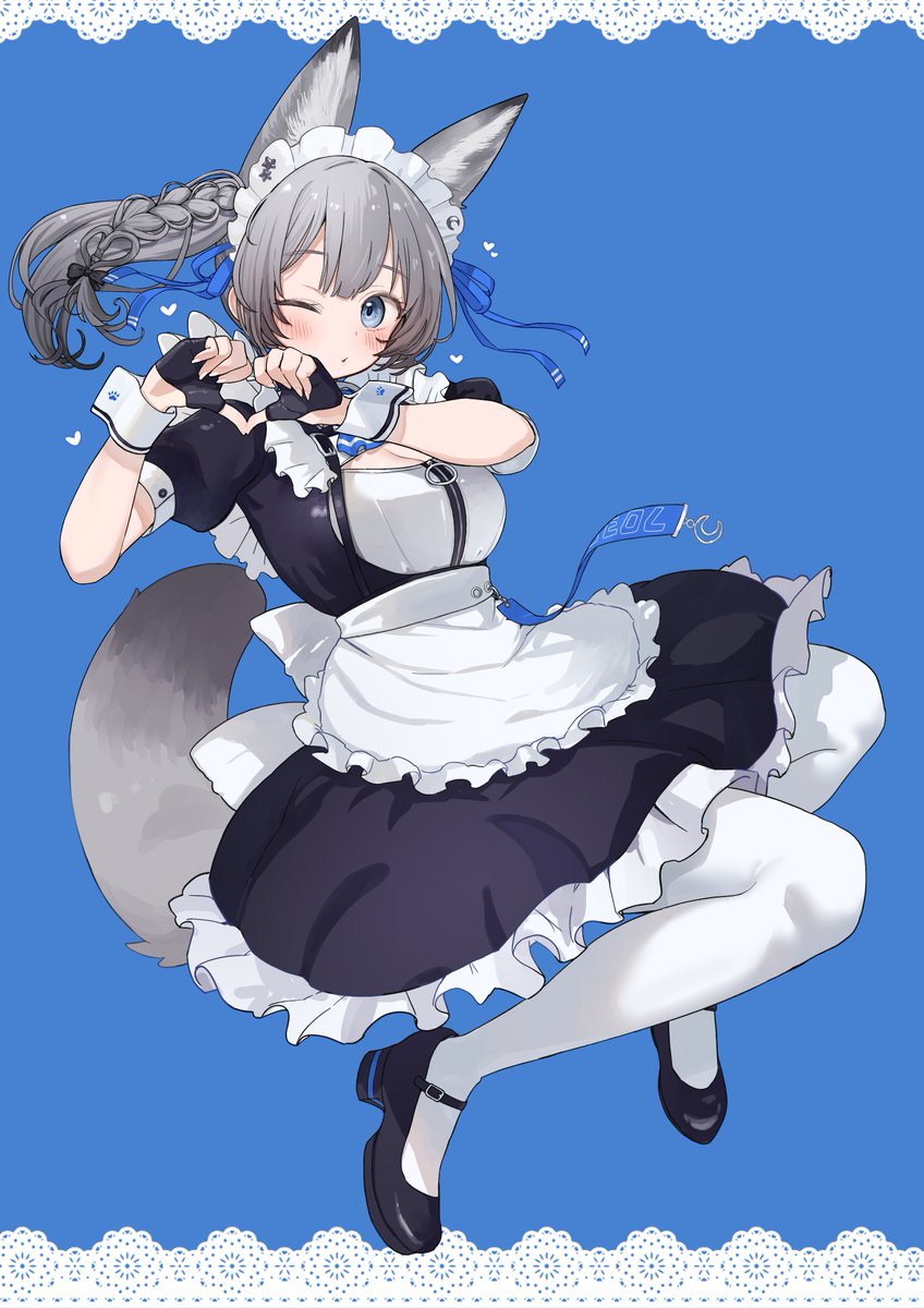 【新規お写真公開】
おはがぅ💙🐾
海野ほたて先生 が描いたメイド姿さくーやです💙
編み込みサイドテールが可愛い！他にもたくさんの差分が！
#おはようVtuber #9月のVTuberフォロー祭り