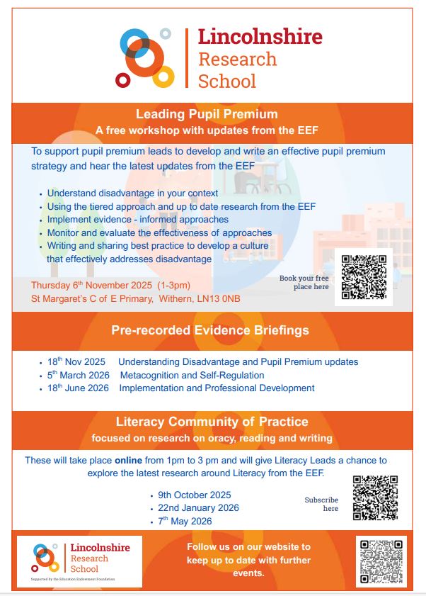 🌟Don't miss out on our offer for 2025/2026!🌟 We kick off in November with a free workshop on leading pupil premium. We also have evidence briefings and Literacy PLCs. Sign up here 👇tinyurl.com/bdmx9tvp