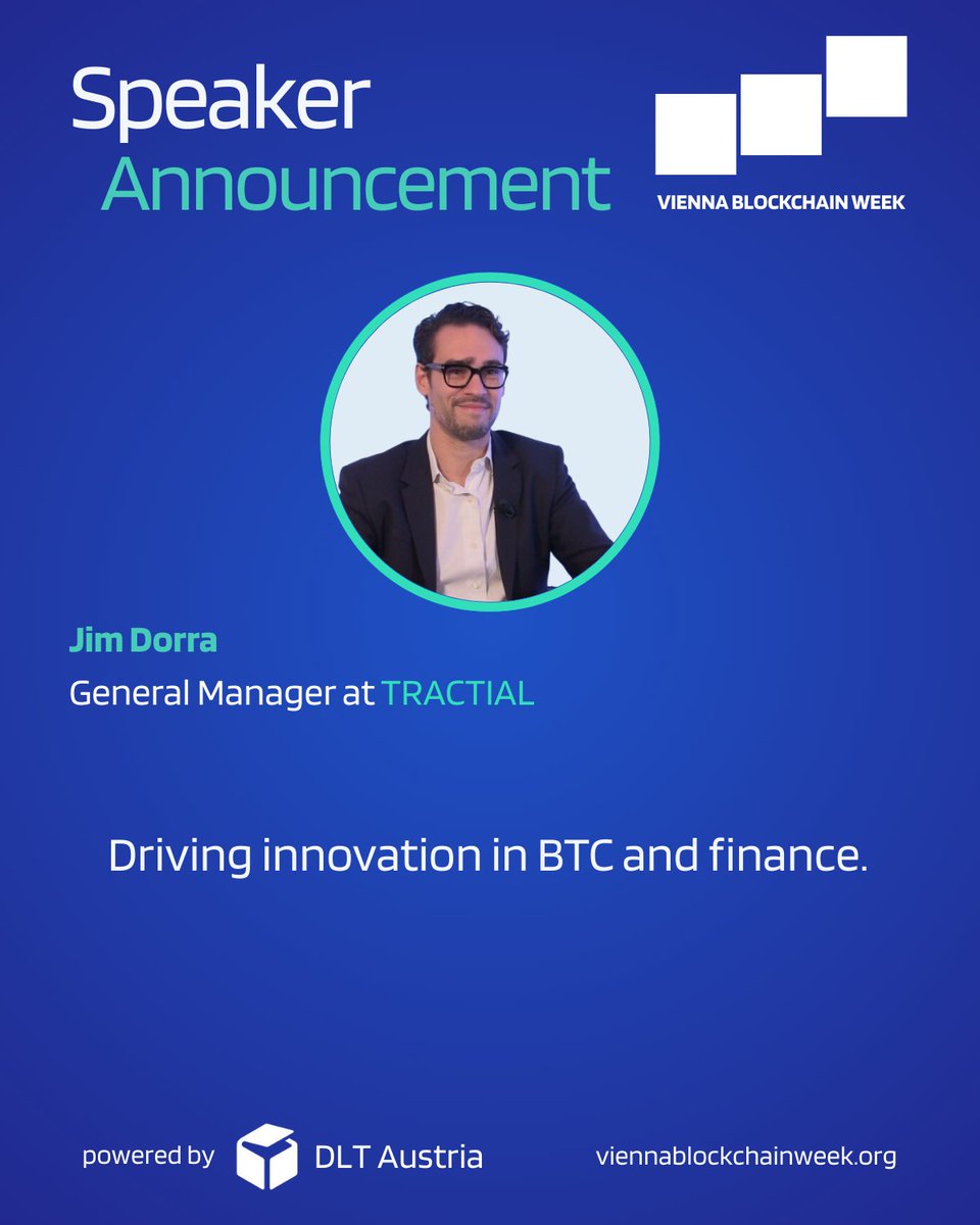 🔥 Speaker Announcement – Vienna Blockchain Week 2025 🚀

We are thrilled to welcome Jim Dorra, General Manager at Tractial, to the stage at Vienna Blockchain Week 2025!

Jim is a self-made entrepreneur and fintech innovator with over 20 years of experience across telecom,