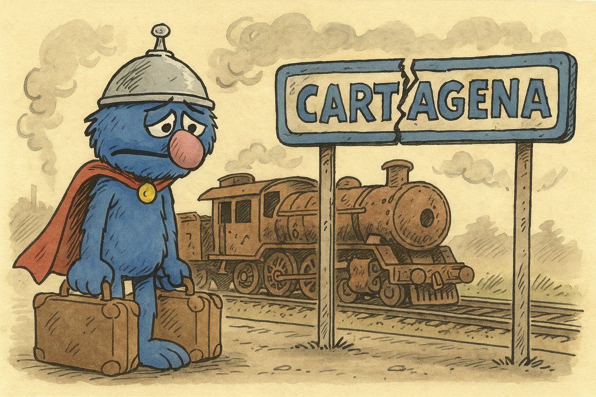 🥥 Amiguitos… En 2006 firmaron un convenio para traer la Alta Velocidad.

En 2025 anuncian que encargan estudios previos.

➡️ 19 años riéndose de nosotros. Esa es la mejor velocidad que tienen PP y PSOE para Cartagena.

Con razón perdemos tantos trenes… 🚉

#SuperCocoCartagena