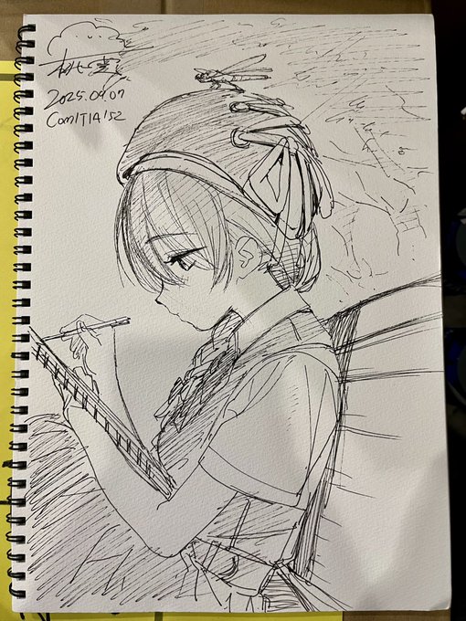 スペース裏でしゃかしゃか描いた望音ちゃん 