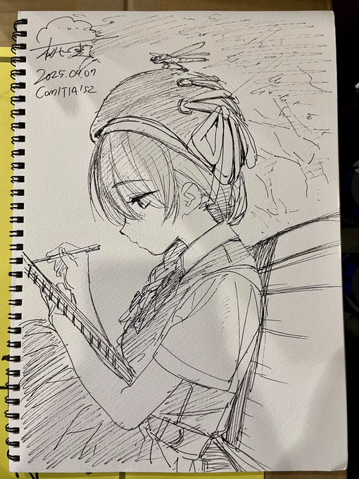 スペース裏でしゃかしゃか描いた望音ちゃん 