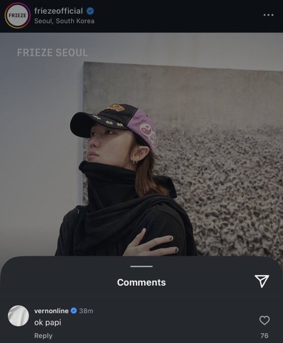 i never NEVER thoight i would see vernon say  “ok papi” under a post of minghao. HAVE SOME SHAME 😭