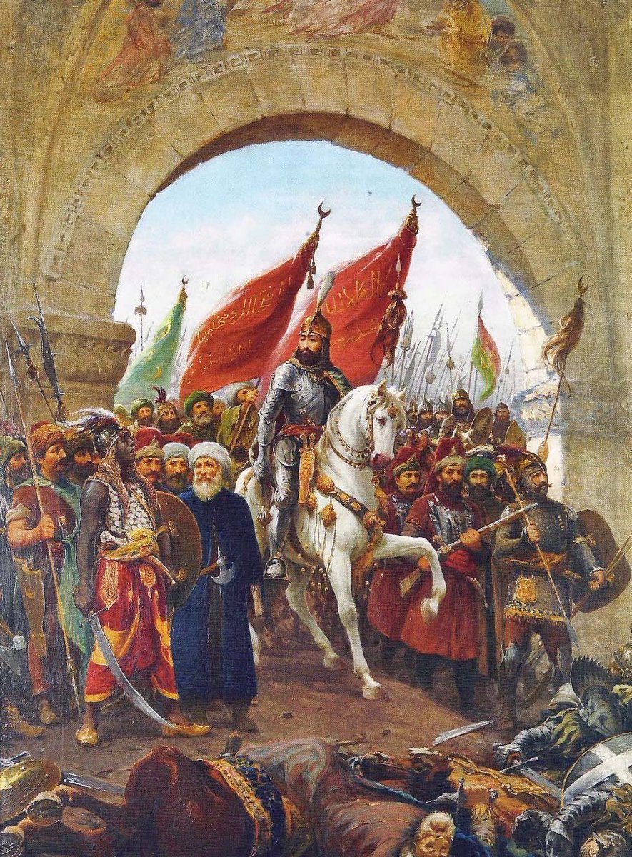 1453年5月の月食
1453年5月22日に観測された部分月食。ちょうどオスマン軍によるコンスタンティノープル包囲戦の末期に当たり、5月29日にコンスタンティノープルが陥落したことから、ビザンツ帝国滅亡の予言を成就させるものとされた。月食中に赤い「血の月」が出現したと記録に残る。 