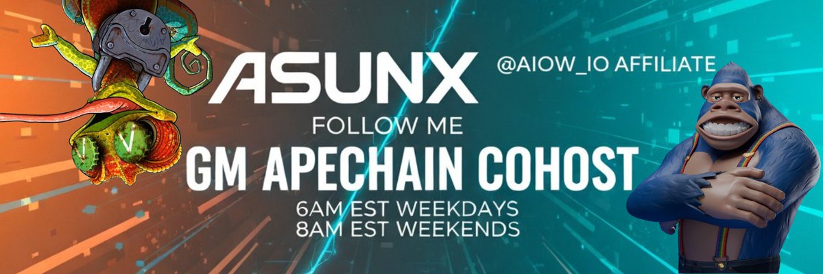 Excited to unveil my latest banner design, blending the vibes with the iconic <a href="/GeezOnApe/">GeezOnApe</a>! And of course <a href="/spunkys/"></a>. It captures that raw NFT energy—3D apes swinging through ApeChain chaos, fused with Spunky's bold but cute appearance. ALSO THE <a href="/GMApechain/">GM Apechain</a> show that i help Cohost