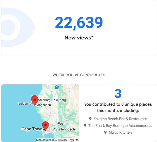 Unique view of my google reviews. Feeling proud.