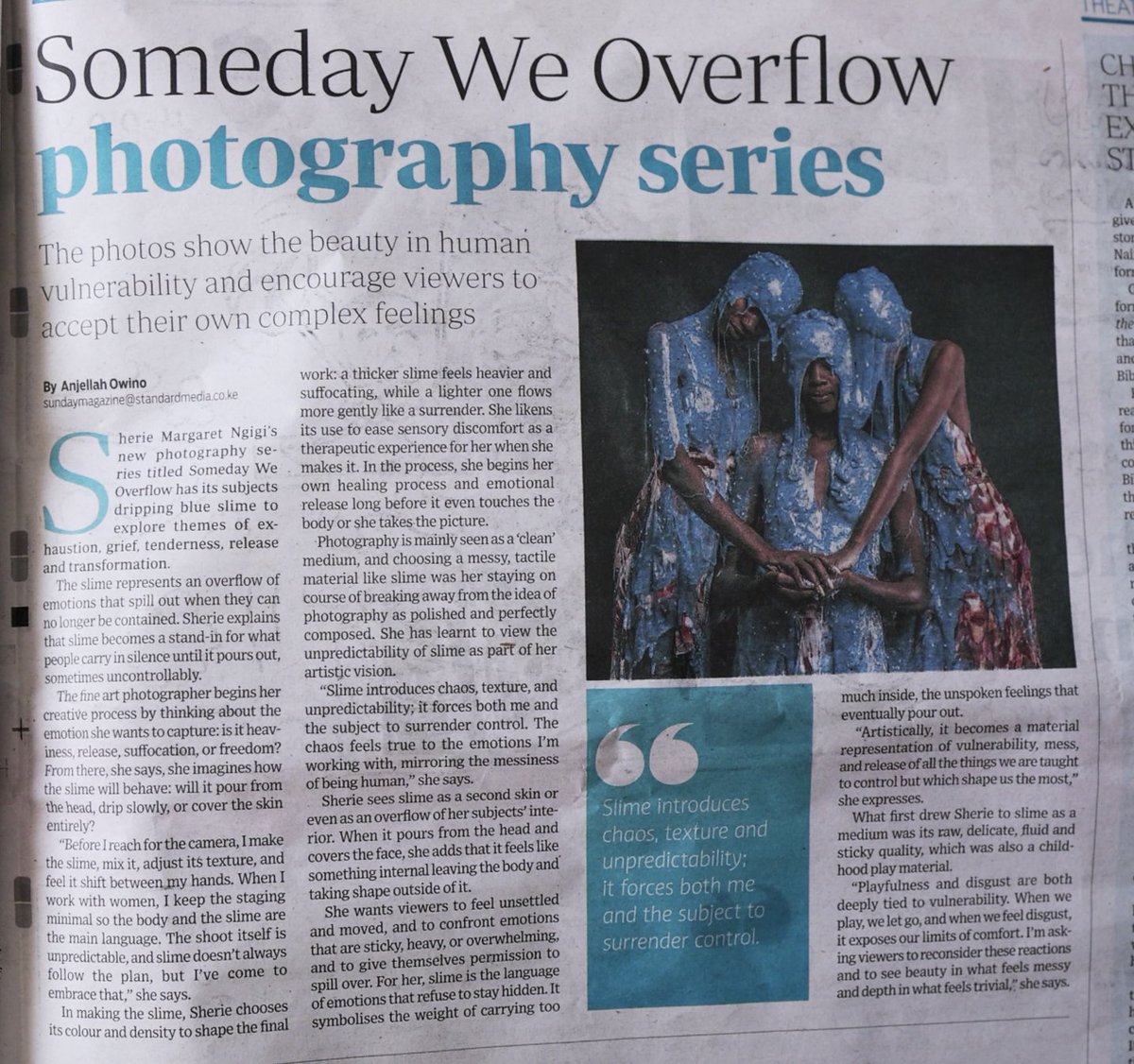 I'm super happy that Someday We Overflow is featured on todays copy of the <a href="/StandardKenya/">The Standard Digital</a> Many thanks to <a href="/AnjellahOwino/">Anji Owino✨</a> for this feature, I'm soo grateful that more people get to learn about my work.