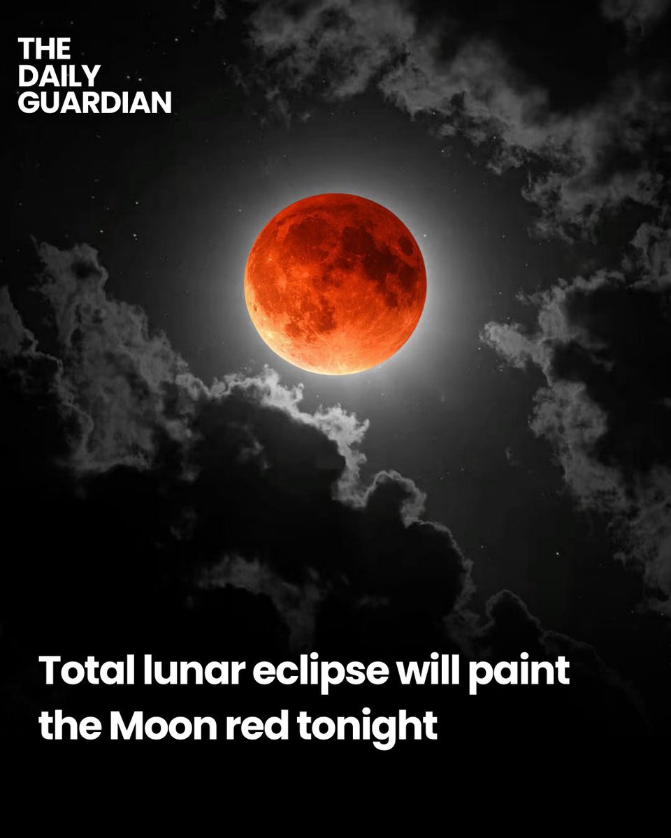 DailyGuardian1's tweet image. Skywatchers across India will witness a rare celestial spectacle as a total lunar eclipse turns the Moon deep red. Lasting 82 minutes, this “Blood Moon” will be among the longest eclipses of the decade.
.
.
.
#BloodMoon #LunarEclipse2025 #CelestialEvent #NightSky #MoonGazing