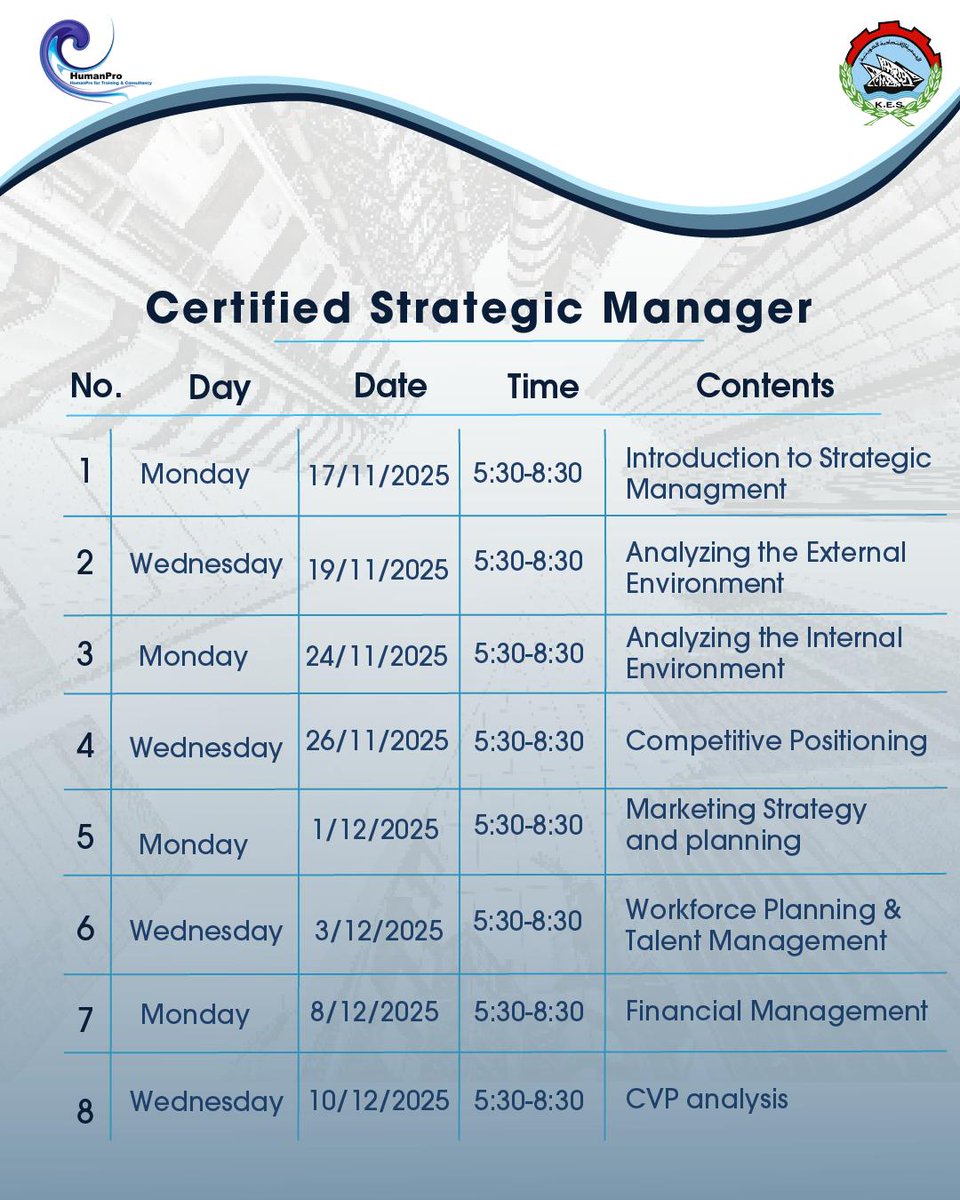 تنظم الجمعية الاقتصادية بالتعاون مع شركة هيومن برو للاستشارات الاقتصادية والتدريب البرنامج التأهيلي لشهادة الزمالة المهنية البريطانية " Certified Strategic Manager - مدير تخطيط استراتيجي معتمد
تفاصيل الدورة ورابط التسجيل يرجى الدخول على الرابط التالي:
bit.ly/3UQg1dW
