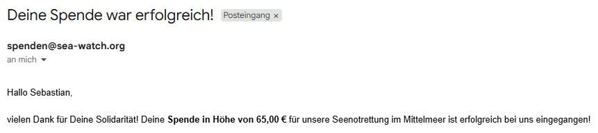 Wir haben intern beschlossen, die Summe aus der letzten Auktion zu verdoppeln. 

Danke für Eure Unterstützung! 

Ihr rettet Leben.