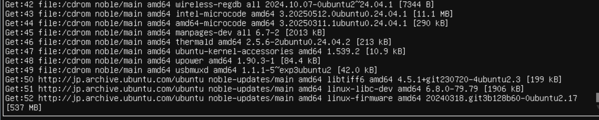 rx93's tweet photo. Ubuntu ServerのインストーラーがISOのイメージ使用していても一部のパッケージはダウンロードするらしい
オフラインでインストールしたら回避できるのかな？ https://t.co/egHsALU6oa