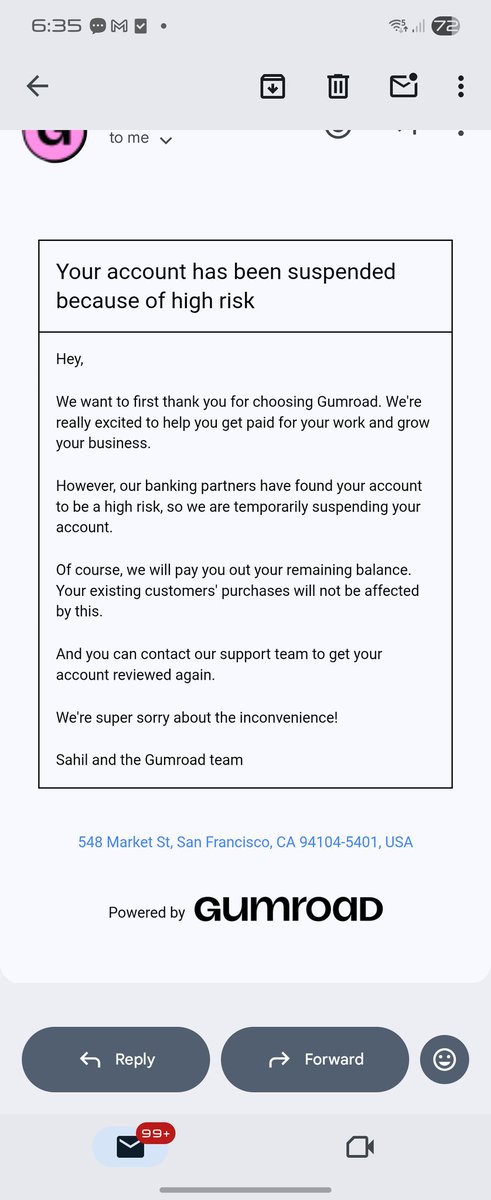 Welp it's finally happened..
It will take some time as I migrate my stuff to a new platform. Im thinking itch.io for digital goods and Ebay for physical stuff. RIP Gumroad.