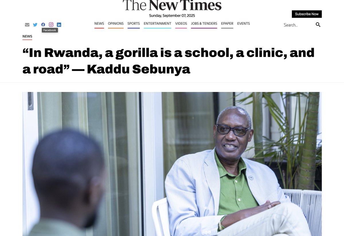 “In Rwanda, a gorilla is a school, a clinic, a road, a micro-financing instrument. It’s not just economic anymore, it’s cultural.”

That is what I shared in my recent conversation with <a href="/DavisHigiro/">Davis Higiro</a>  of <a href="/NewTimesRwanda/">The New Times (Rwanda)</a>. Gorillas are not just wildlife, they are the heartbeat of