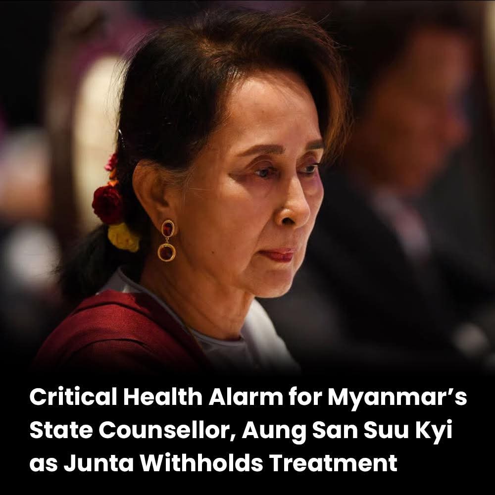 Daw Aung San Suu Kyi is the peoples leader. The Myanmar military lets her suffer instead of heal. This is a crime against humanity.

WHATS HAPPENING IN MYANMAR
#LetOurLeaderAungSanSuuKyiHeal
