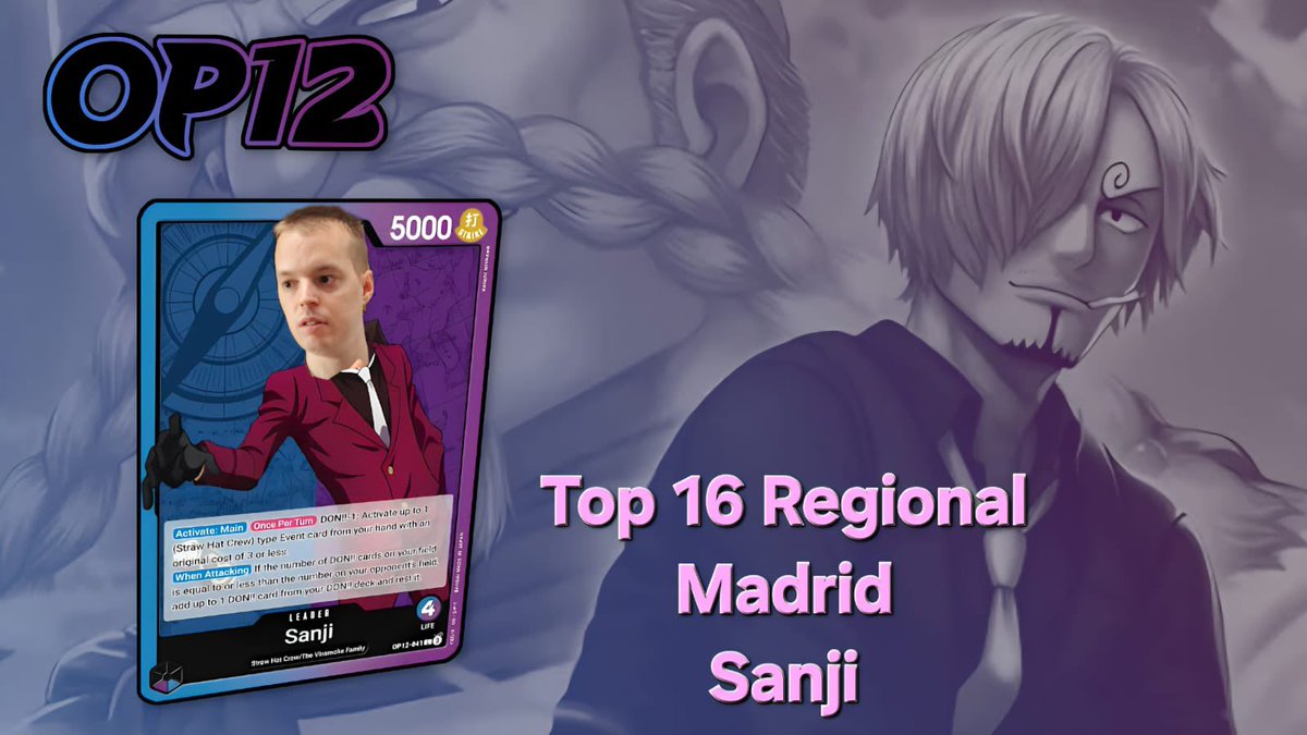 No sorprende a nadie, pero Sempere (<a href="/sempere_95/">Sempere</a>) vuelve a top 16 con Sanji UP 😈

No os perdáis su deck profile porque de los mejores siempre se aprende 🤝

youtu.be/BhC2dI_0uFo?si…