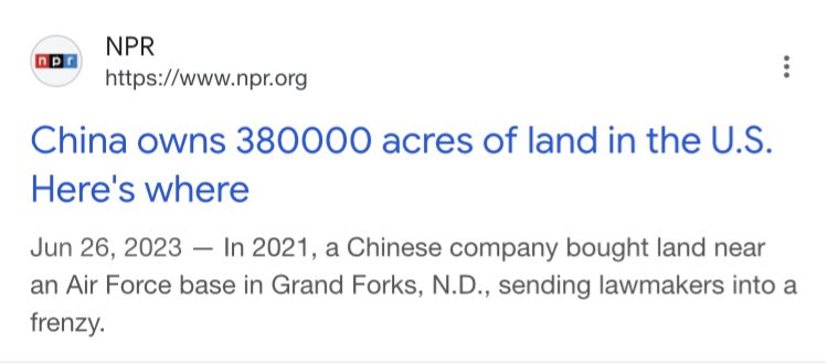 China is going to double the amount of US farmland they own by the end of this trade war.

Buying bankrupt US farms at bargain bin prices.

That’s what Trump is doing for farmers.