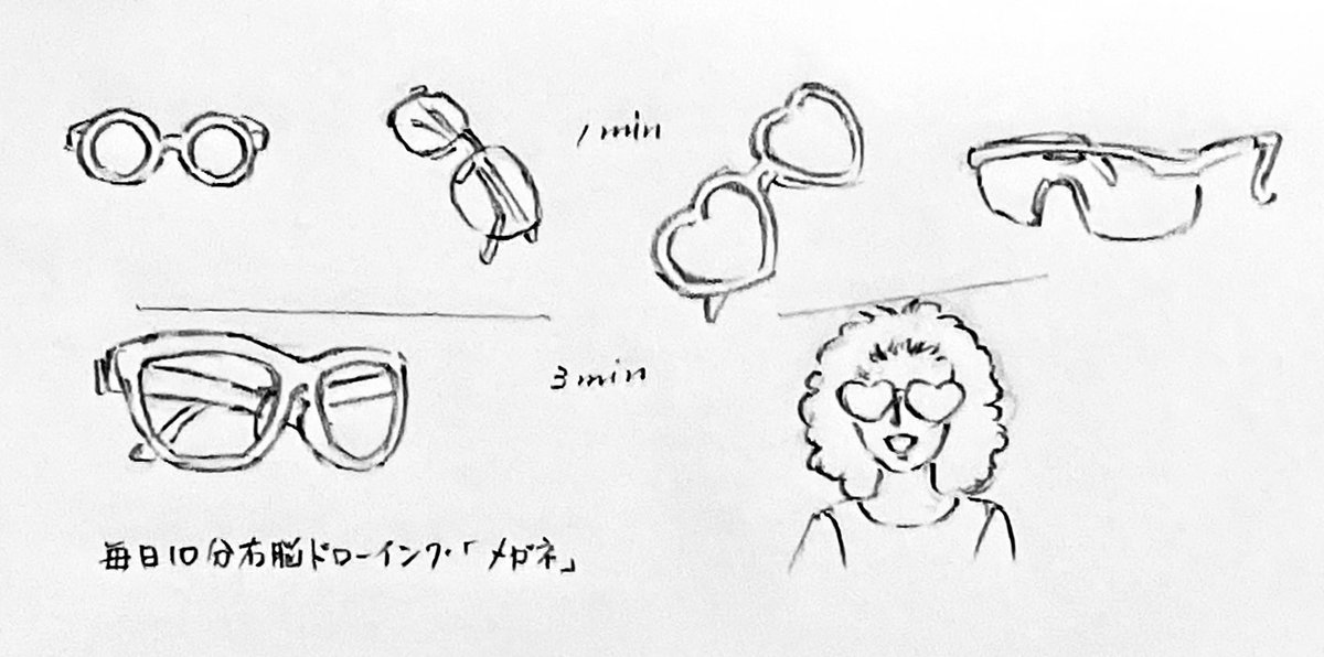 #毎日右脳ドローイング「メガネ」
#日々描く
ありがとうございます。

ハート型は色々なテーマに登場しますが、なかなか形よく描けません🥹。