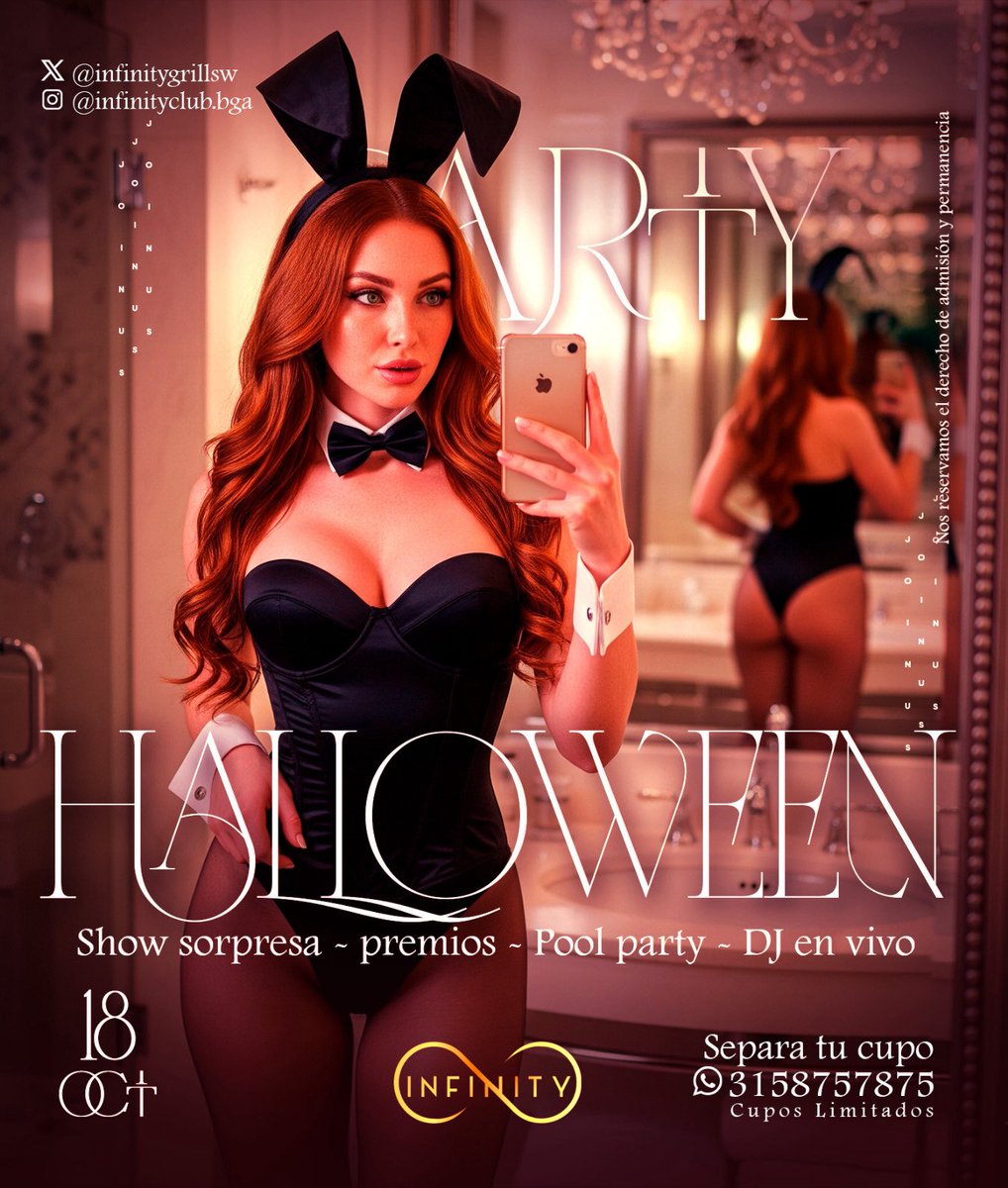 infinitygrillsw's tweet photo. HALLOWEEN SWINGER PARTY⚜️🃏

Sé parte de la mejor fiesta de disfraces y vive esta gran experiencia. Una fiesta a otro nivel para disfrutar, conocer y compartir❤️‍🔥 https://t.co/zFEcXd2rYZ