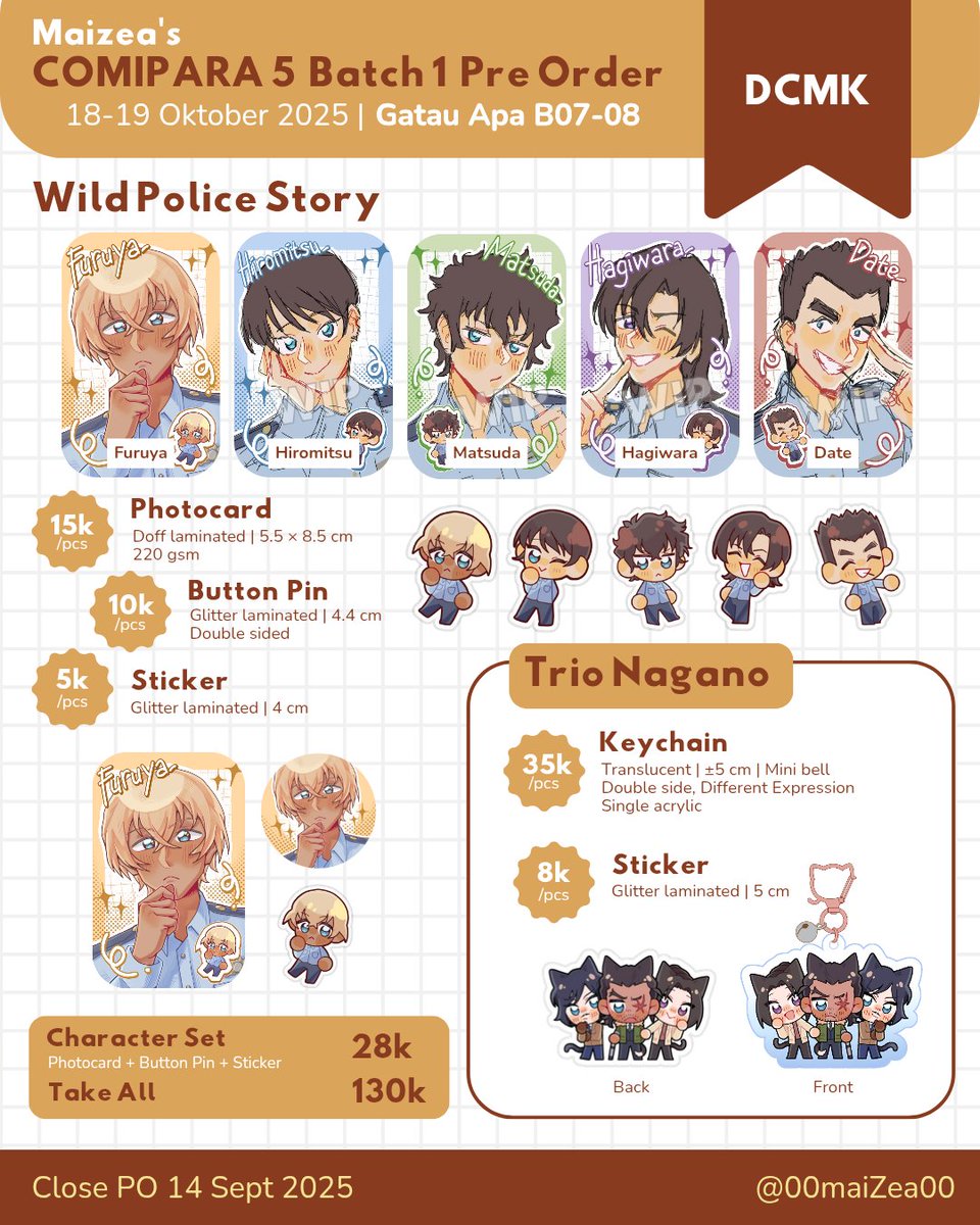 [ ❤️&amp;🔁 are appreciated ]

🗓 PO Batch 1 #Comipara5 7-14 Sept 2025
🛒Pick up &amp; Mail order
🔘 Circle "Gatau Apa" B07-08
🌟 Dungeon Meshi / Delicious in Dungeon , DCMK / Detective Conan
🔗 forms.gle/xzCxoNnT8oLJrf…

(1/2)

#comipara5catalogue #comipara5catalog