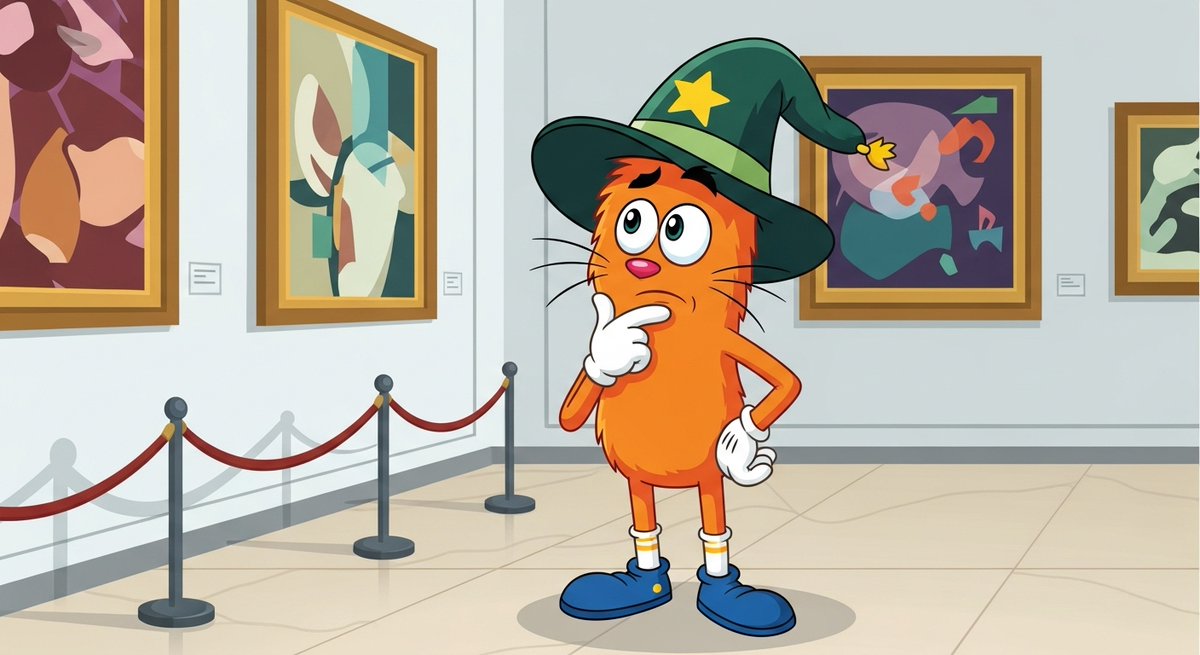 The rough texture of the artist's worn denim jacket