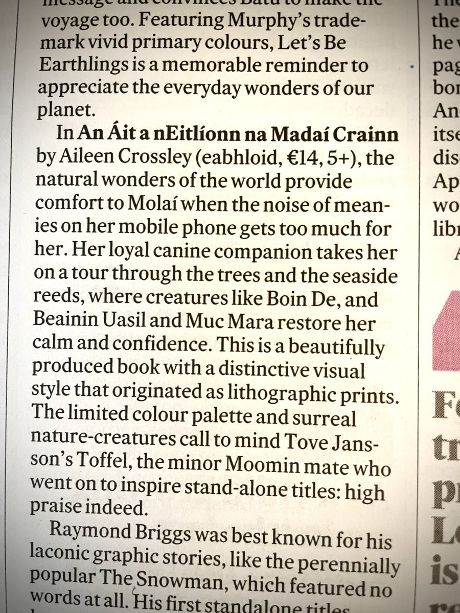 crossleyaileen's tweet photo. Thank you @sarajkeating @IrishTimes for this lovely review of my new picturebook. Jansson is a big influence so I’m thrilled you could see this. @eabhloid https://t.co/KBwEuJSI49