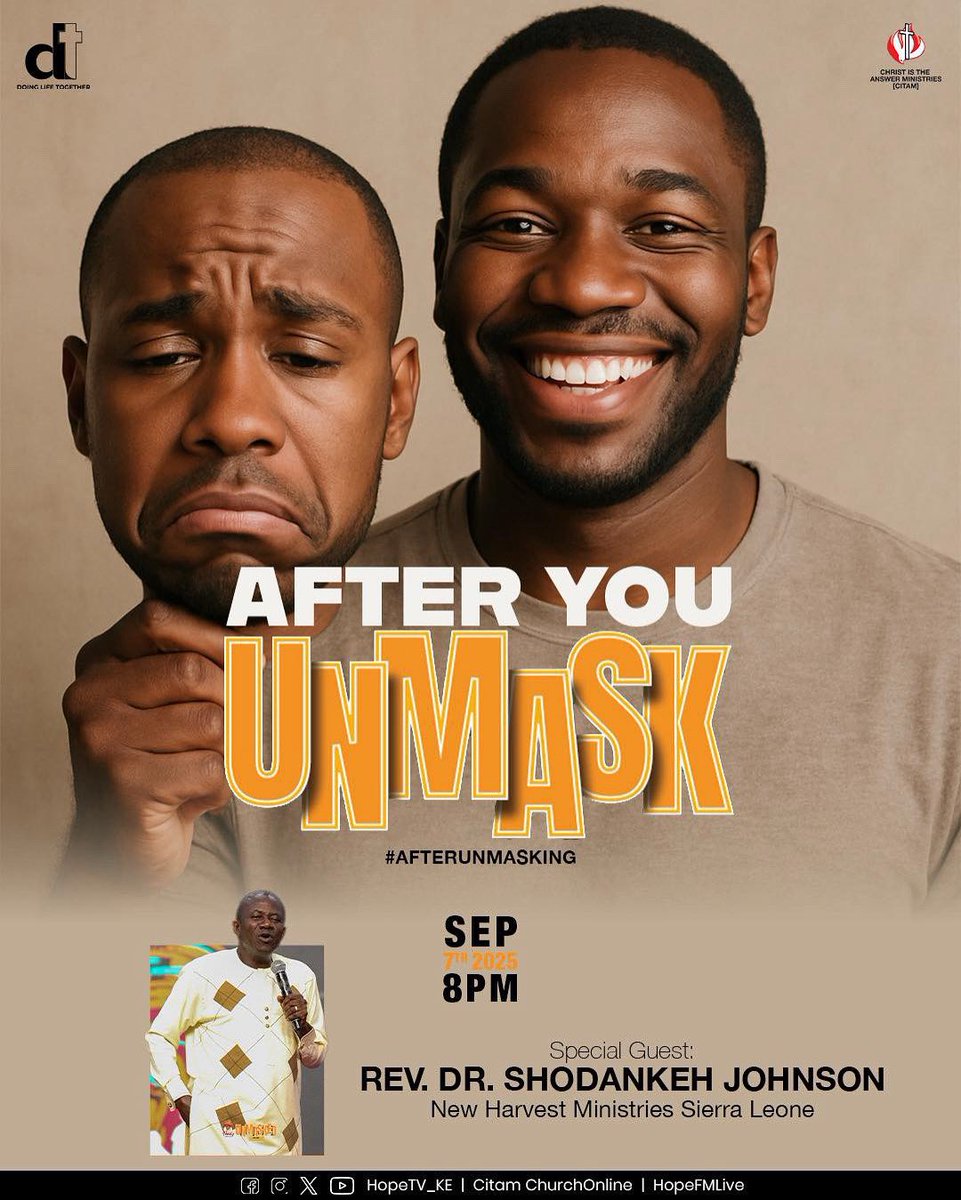 CITAMKE's tweet image. AFTER YOU UNMASK

7th September 2025 at 8pm
with Dr. Shodankeh Johnson

#unmasked #afteryouunmask