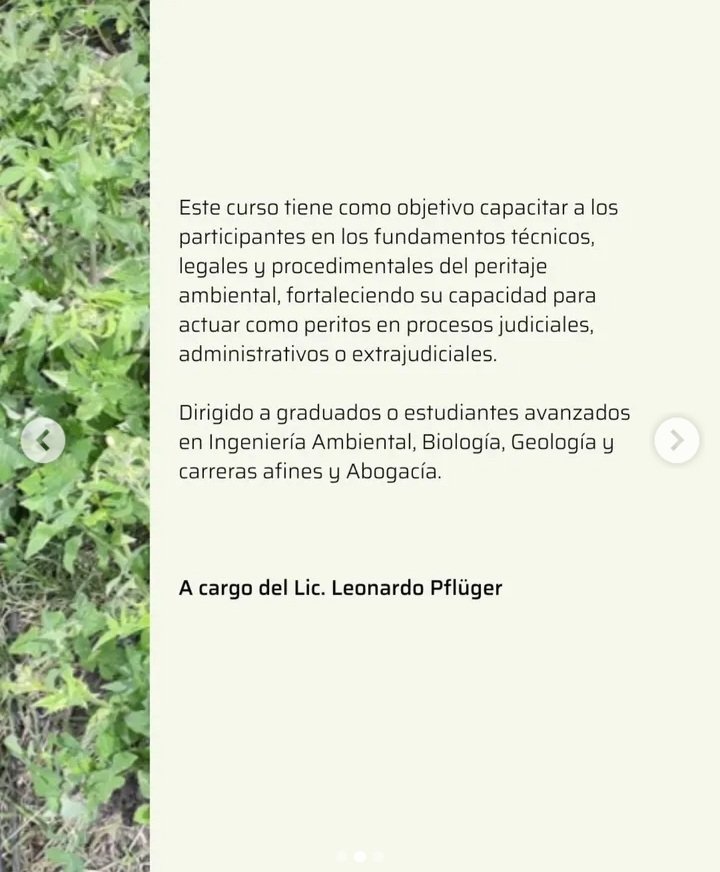 Curso de Formación Profesional | Peritaje Ambiental (Disp. N° 165/25)🌿

📅 Inicio: 17 de septiembre
⏰ Miércoles de 18 a 22 h
💻 Modalidad virtual | 7 clases
👨‍🏫 Docente: Lic. Leonardo Pflüger

📩 Inscripción: cursosvinculacion.ehys@unsam.edu.ar