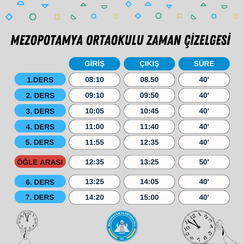 Okulumuz 2025- 2026 Eğitim Öğretim Yılı Zaman Çizelgesi.

<a href="/tcmeb/">Millî Eğitim Bakanlığı</a> <a href="/mardinilmem/">Mardin İl Millî Eğitim Müdürlüğü</a> <a href="/kiziltepemem47/">Kızıltepe İlçe Milli Eğitim Müdürlüğü</a>