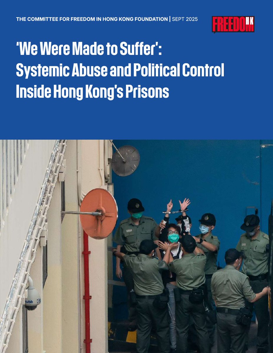 SamuelBickett's tweet photo. New today: @thecfhk released a report I co-authored with @frances_hui that exposes systemic abuse inside Hong Kong’s prisons against both political prisoners and the general inmate population.

Key findings include:
– Routine beatings and sexual violence, including against juveniles
– Medical neglect and unsafe, unsanitary living conditions
– Psychiatric "treatment" used as punishment 
– Prolonged solitary confinement beyond legal limits
– A complaint system engineered to prevent accountability

Much of this has never been reported. We interviewed dozens of former prisoners, many of whom had never spoken publicly before. Their testimonies reveal a system that enforces control through abuse and neglect as much as through confinement itself.

In a companion op-ed in the New York Post, I describe what I experienced myself as a political prisoner, and why these abuses are not exceptions but part of a deliberate system.

Read more:
Op-ed: https://t.co/pv4crZo50l
Report: https://t.co/1dBZ4Sbwb8