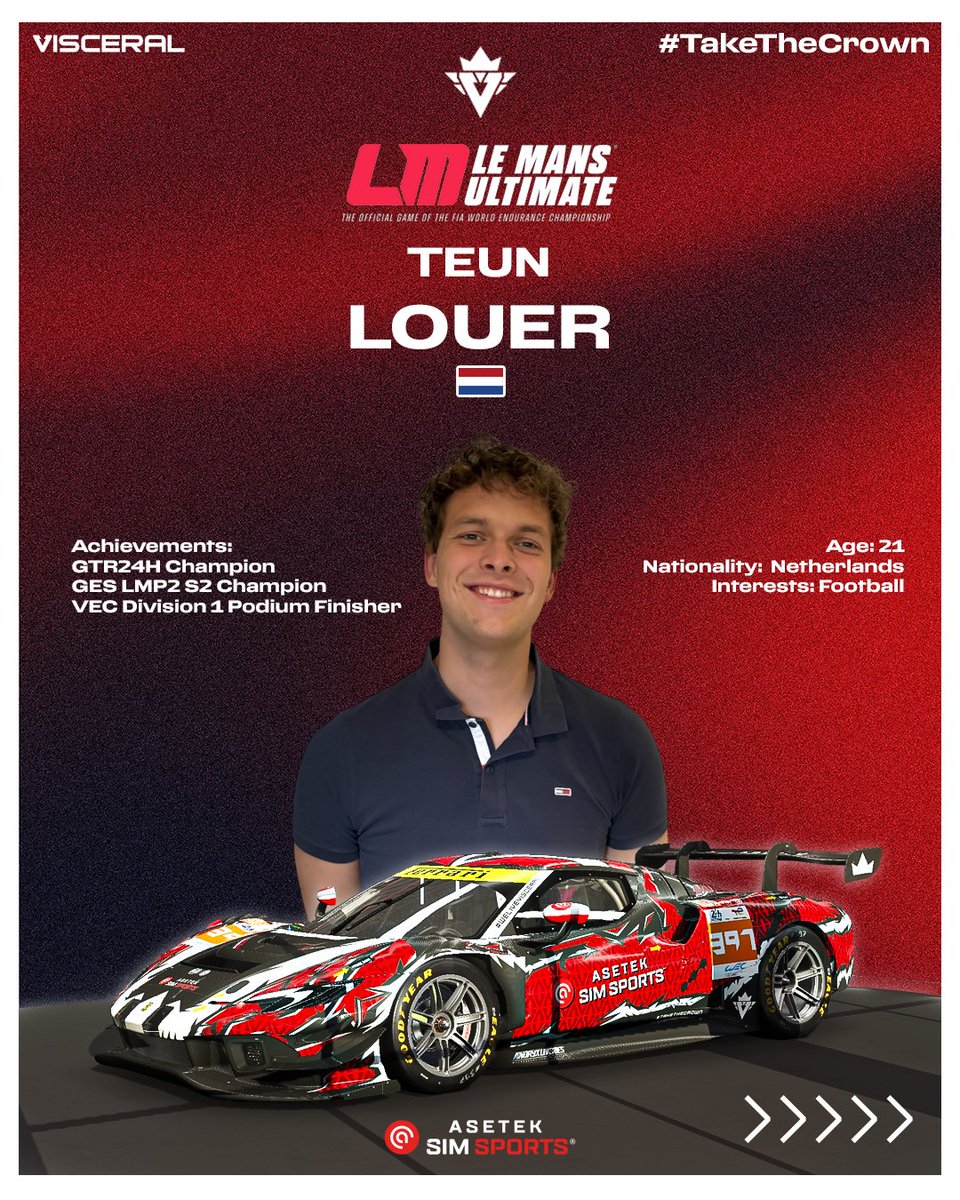 ANNOUNCEMENT | #VSRLMU

Lots of new faces on our <a href="/LeMansUltimate/">Le Mans Ultimate</a> roster! Swipe left to get to know some of our new drivers! 👀⬅️

#TakeTheCrown <a href="/AsetekSimSports/">Asetek SimSports</a>