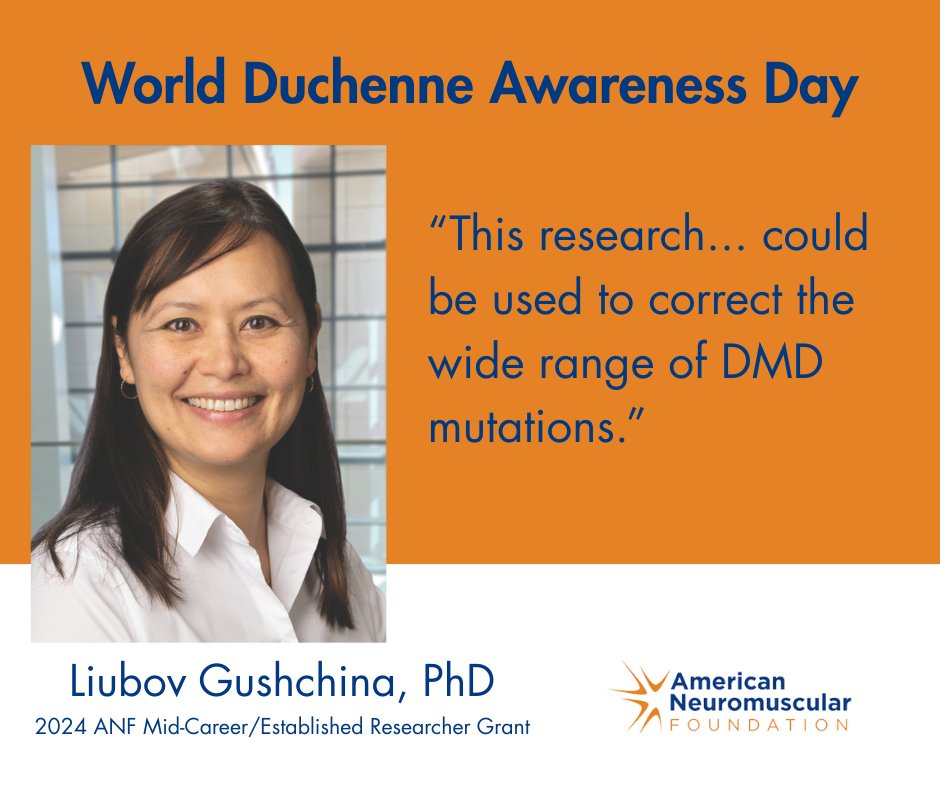 Sept 7 is #WorldDuchenneAwarenessDay 🌍
DMD is the most common muscular dystrophy, affecting 1 in 3,500–5,000 boys. We’re funding Dr. Gushchina’s exon skipping therapy research at @NationwideKids, paving the way for life-changing treatments.
Join the fight ow.ly/wO8k50WPHRn