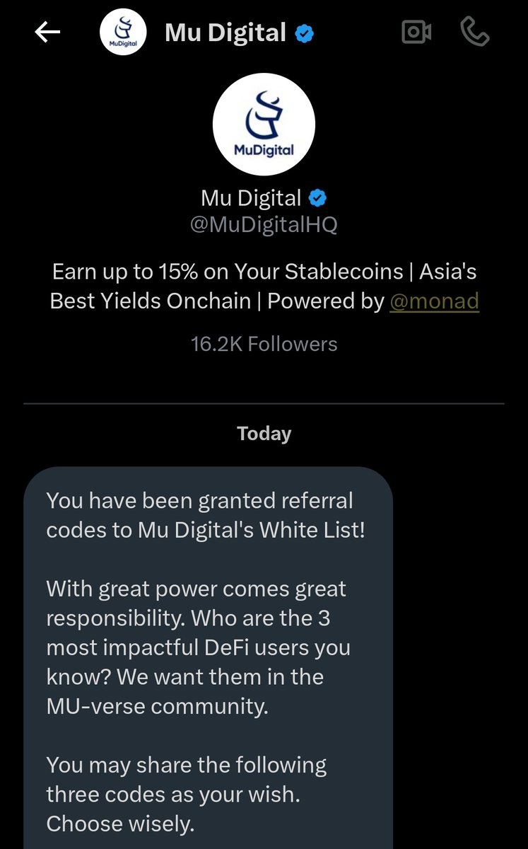 Cottymeta's tweet photo. 🚨 1 WL joining code remaining 🚨
2 out 3 @MuDigitalHQ on @monad codes have already been given out 👀
Want one?👇
1️⃣ Like + RT
2️⃣ Comment with EVM
High activity wallet wins🎯
Website: https://t.co/XekafkSOZc
#MuDigital #Monad #DeFi #RWA #Crypto #Airdrop https://t.co/ERbPcoL2gc