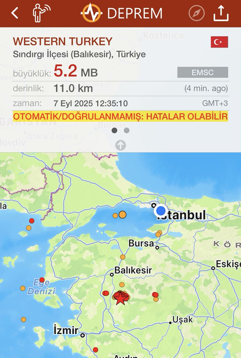 ismailpolat3458's tweet photo. #deprem Sındırgı’da 5,2 büyüklüğünde deprem 
Geçmiş olsun Balıkesir https://t.co/vQqUh1Qj2V
