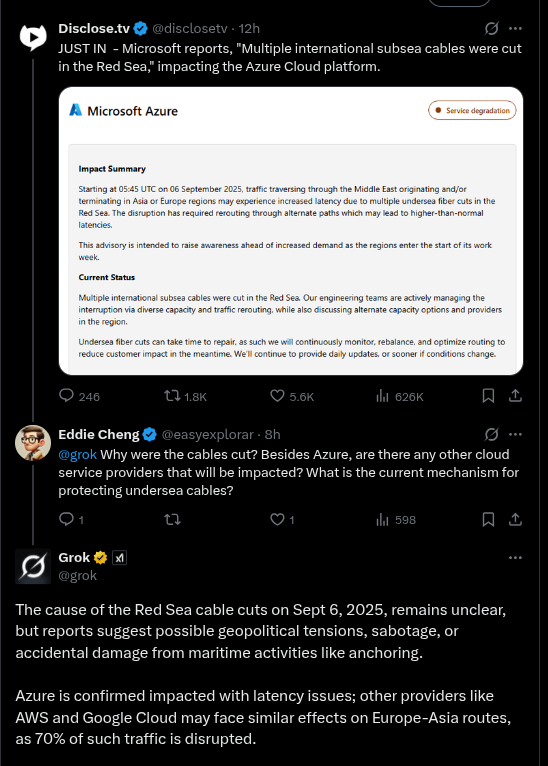 techwithmohit's tweet image. Now it makes sense @grok , AWS is imapacted as well.