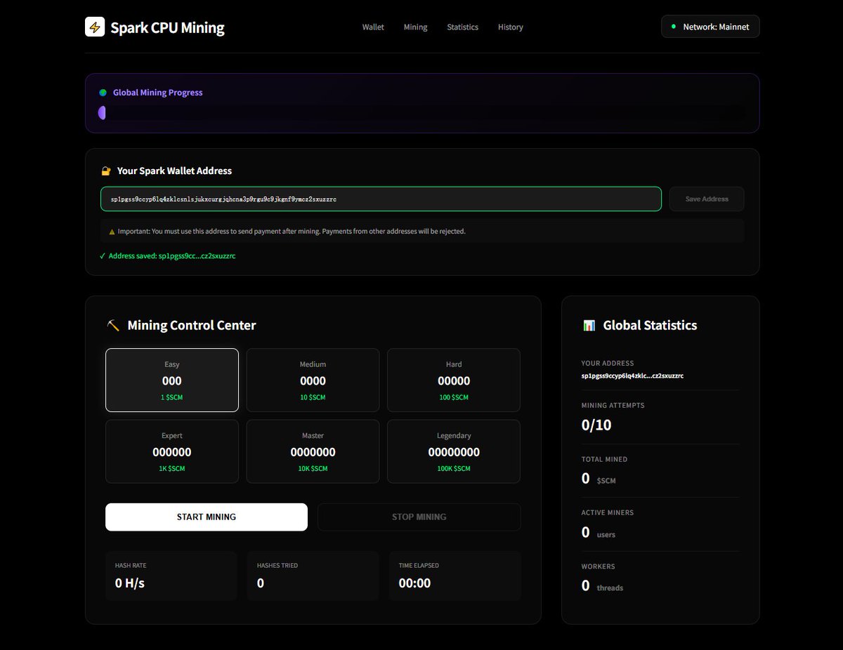 SPARK CPU MINING tweet media
