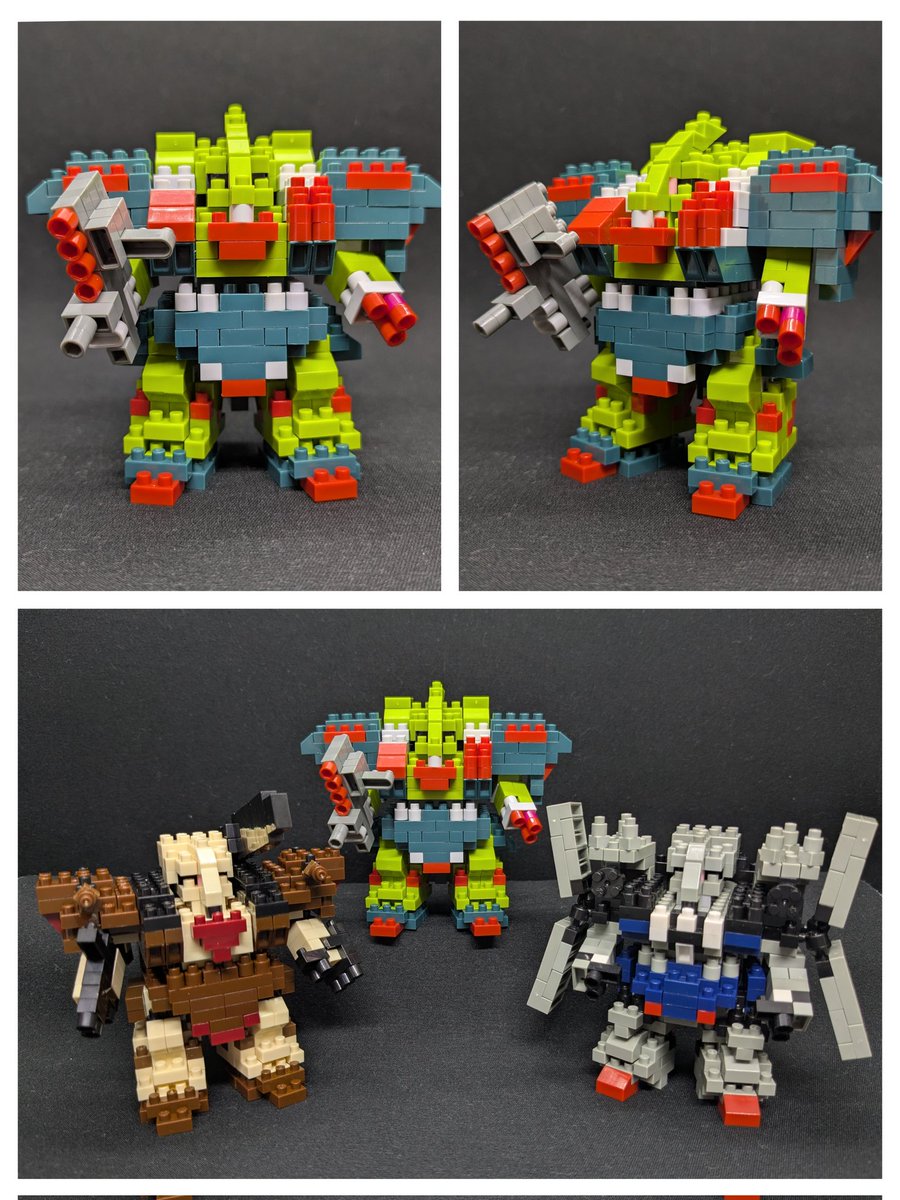 fffffff804's tweet image. #ガルスJ ができたのでUCの系列機とまとめて撮影
#ナノブロック
#ガルスK　#シュッルム・ガルス
#ガンダム