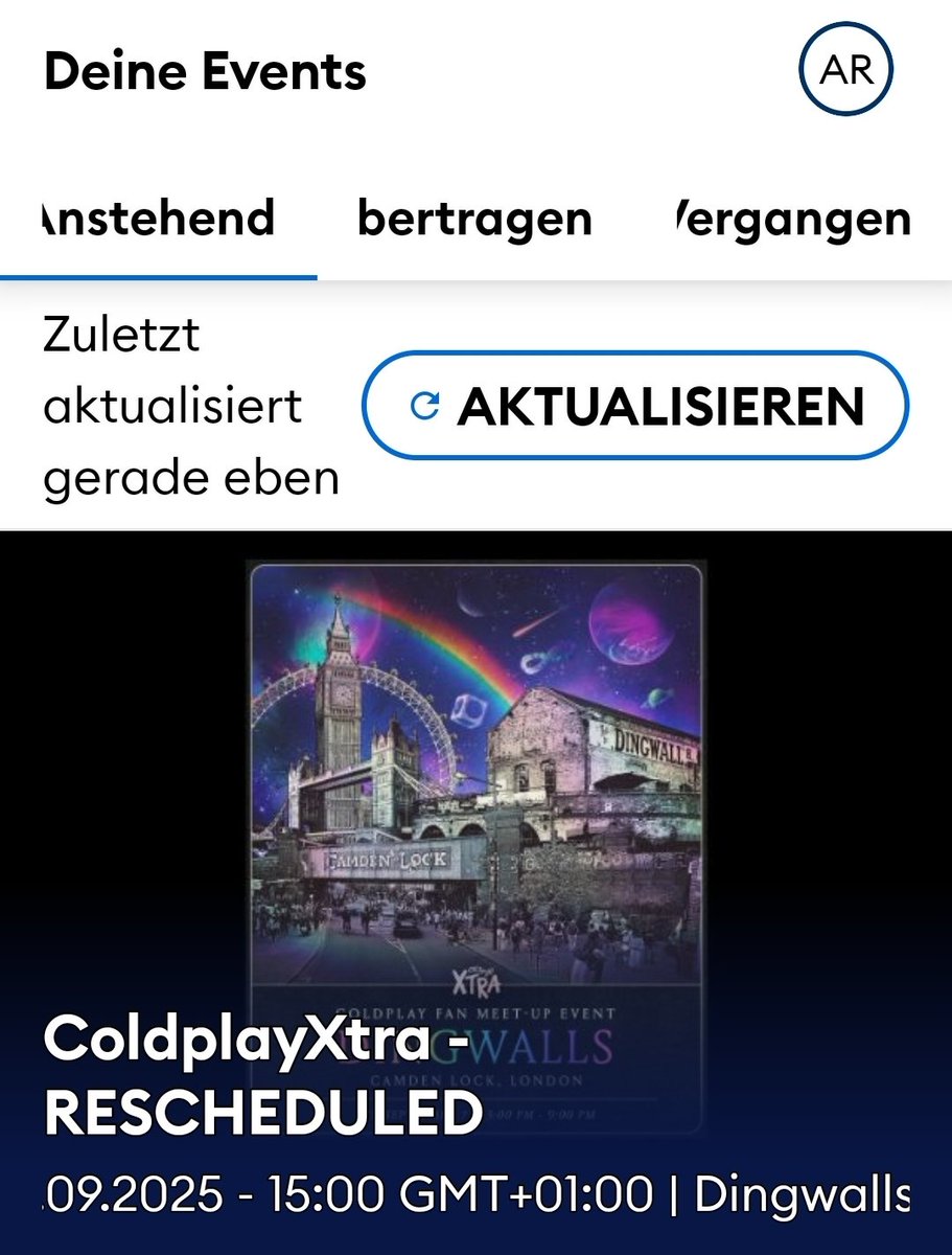 Konzertjunkie69's tweet photo. Hello dear all,
I have a ticket for todays Fan meet up for sale because of I must fly home today ๐ญ
@coldplayxtra @coldplay #coldplayxtra #coldplay #fanmeetup https://t.co/GAcJSwHDtR