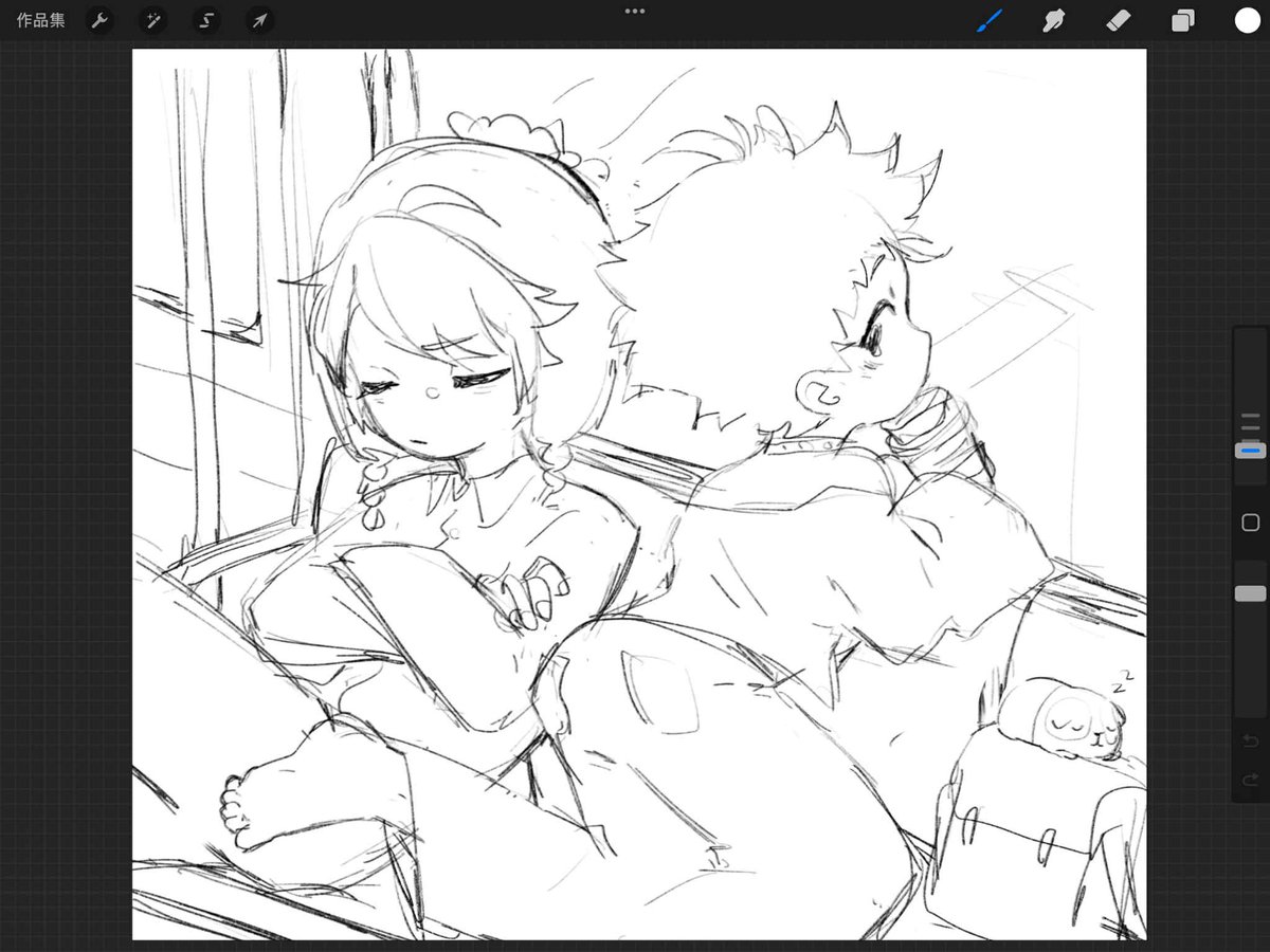 之前畫的Creak草稿
想搭火車繞著山巒一直走🚂🐹