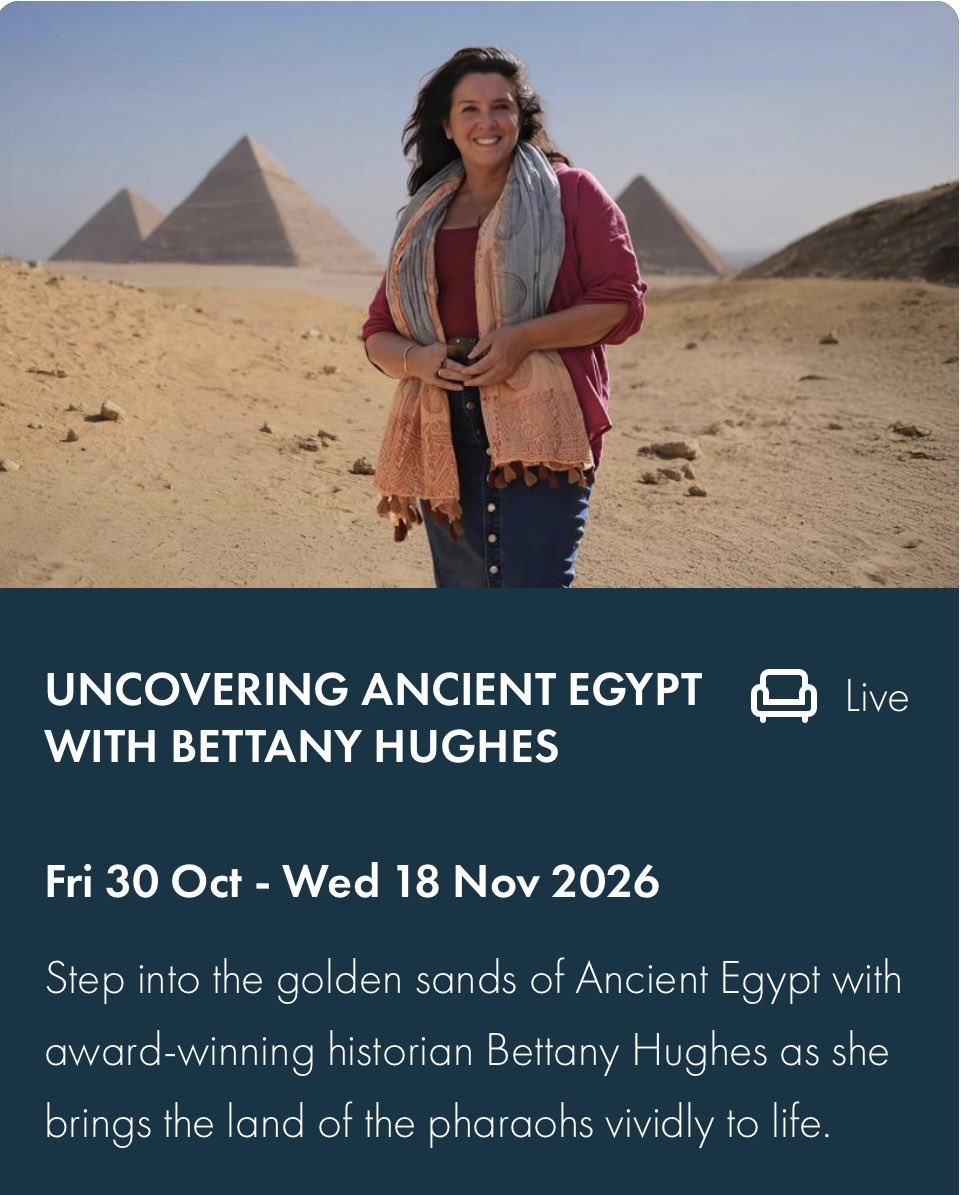 Tickets booked for Cardiff to watch <a href="/bettanyhughes/">Bettany Hughes💙</a> guide us through Ancient Egypt.