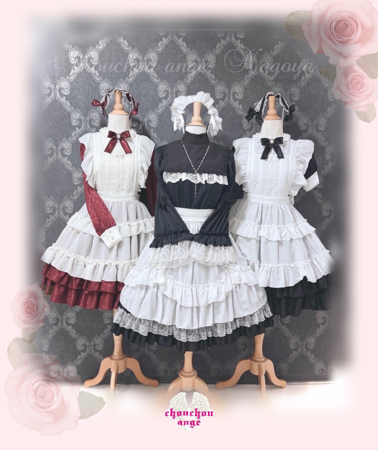 Mon Chouchou Hermitage柄JSK＋カチュ＋ボンネセット♡若草 Mon Chouchou Hermitage柄JSK＋カチュ＋ボンネセット♡若草