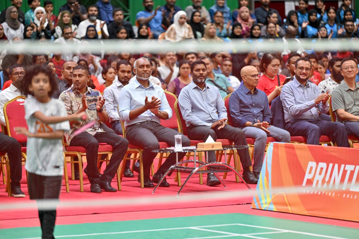Under the patronage attendance of H.E. President Dr. Mohamed Muizzu, 
the Ambassador of the Kingdom of #Saudi_Arabia attended the closing ceremony of the #Dhiraagu Maldives Junior Open 2025 Badminton Tournament.
In recognition of the Kingdom’s support for youth &amp; sports in