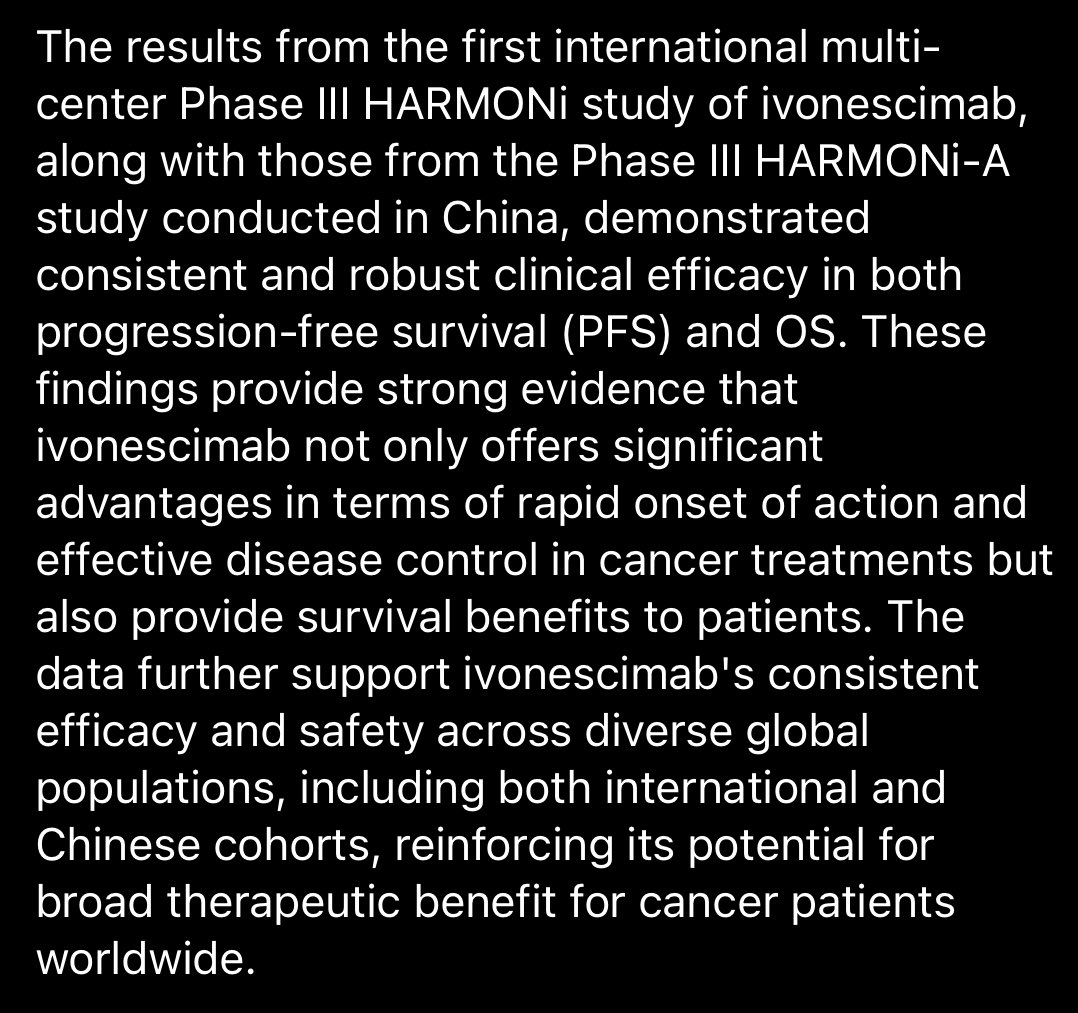 WallStSai's tweet photo. $SMMT Ivonescimab Plus Chemotherapy Demonstrates Consistent Global Benefit: HARMONi Data Update Shows OS HR=0.78, Nominal P=0.0332
$XBI $MRK $PFE $AZN #PD1VEGF https://t.co/6CyPwCdPG2