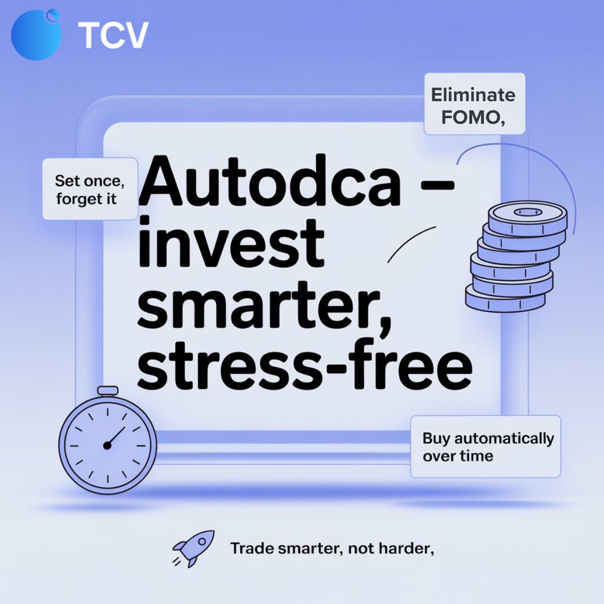EyeOnChain's tweet photo. Stop stressing over charts. Stop chasing dips.
With #AutoDCA by @tcv_platform , your investments happen automatically:
✅ Set it once, let it run
✅ Buy consistently over time
✅ Eliminate FOMO, trade smarter
🚀 Make investing effortless with #TCVault: https://t.co/iFcs0mn9Jc
#Crypto #DeFi #TCVault #DCA