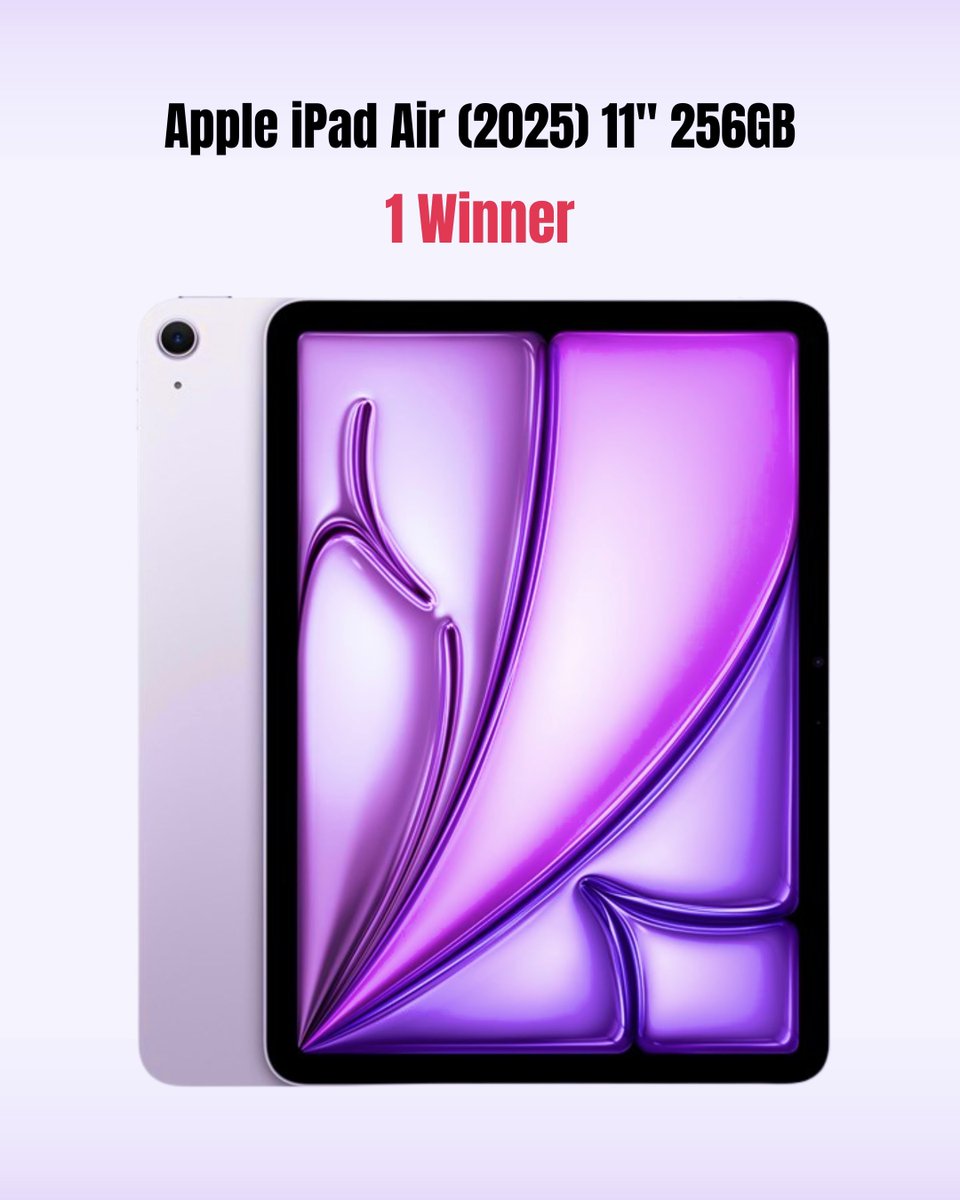 🎁 IPAD AIR (2025) 11” 256GB GA 🎁

We’re giving away an Apple iPad Air (2025) 11” 256GB Wifi in Purple in collab with <a href="/cokodive/">cokodive</a> 🧜🏼‍♀️ 

💗 How to enter?

1️⃣ RT &amp; Like + Join COKO’s Discord (bio)
2️⃣ Reach Level 2 to unlock the GIVEAWAY CHANNEL
3️⃣ React with a PINK emoji to join!