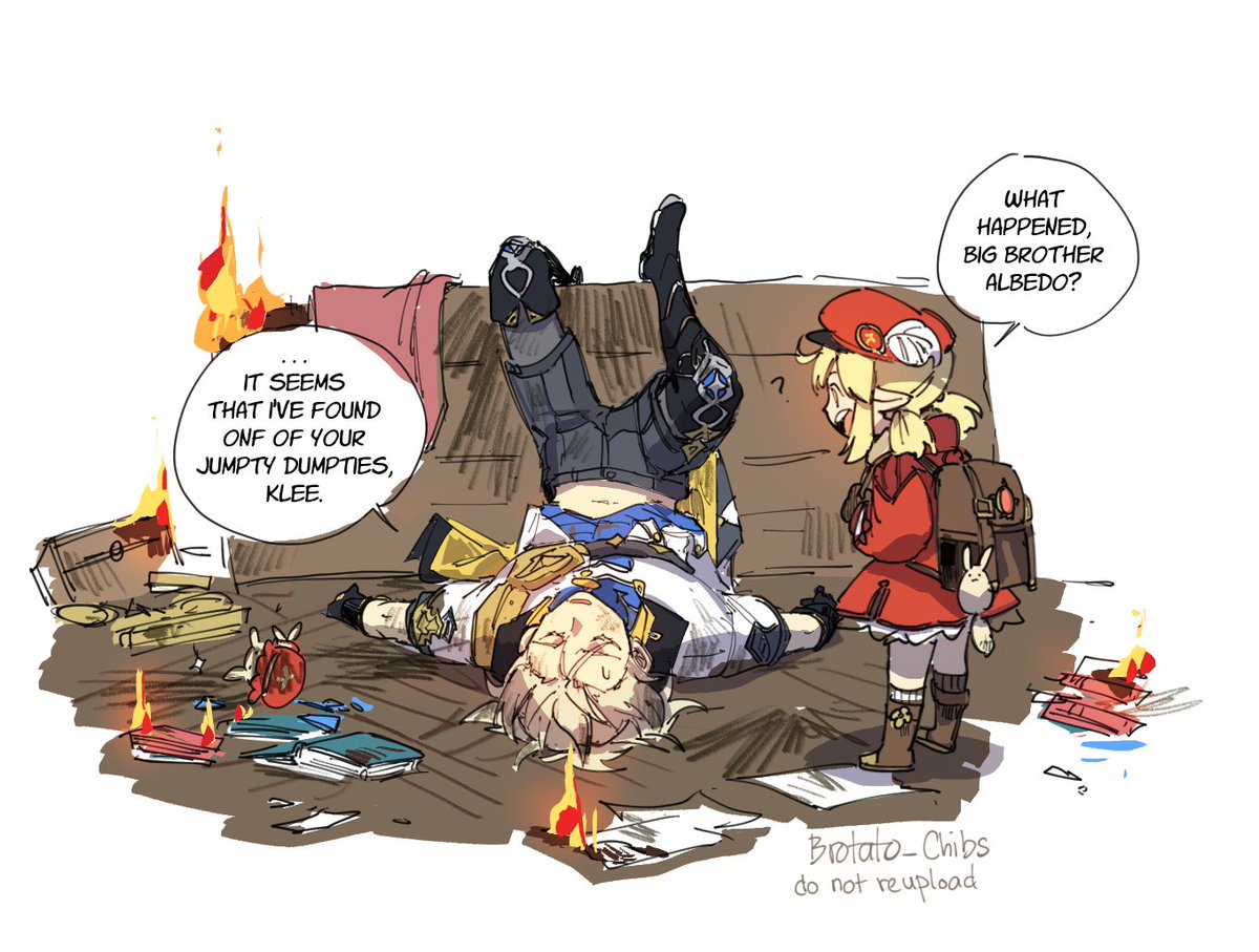 "Why was it here?"
"Because Klee ran out of places to hide treasures ✨"
"I see."