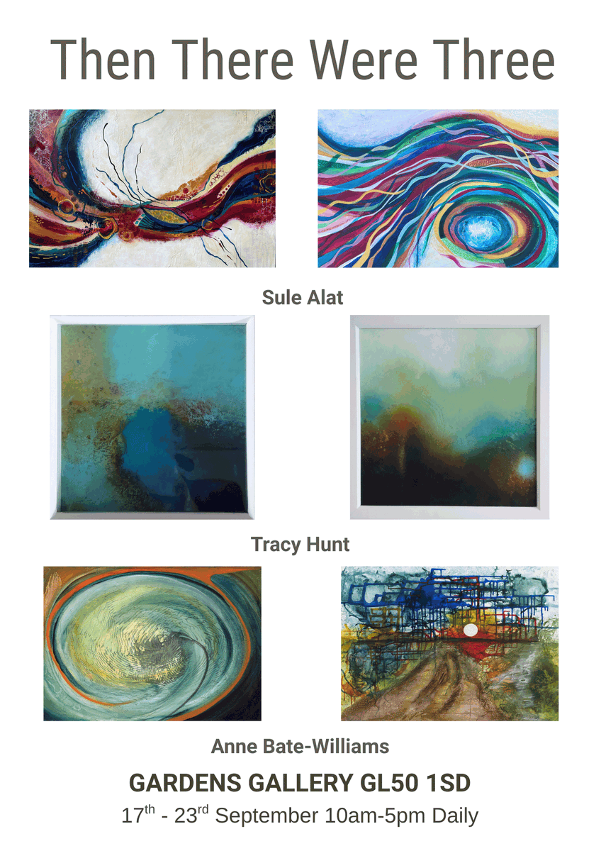 gardensgallery's tweet photo. "Then there were three" brings together the vibrant abstractions of Sule Alat, the atmospheric landscapes of Tracy Hunt, and the evocative collages of Anne Bate-Williams. https://t.co/aNE9I5G2V4
