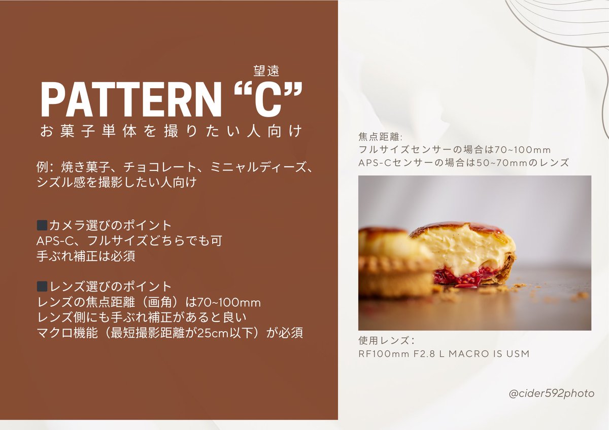 cider592photo's tweet photo. 【保存推奨】
フード写真をこれから始める人へ
カメラとレンズ選びの参考までに🙌 https://t.co/oulCkdZv4z