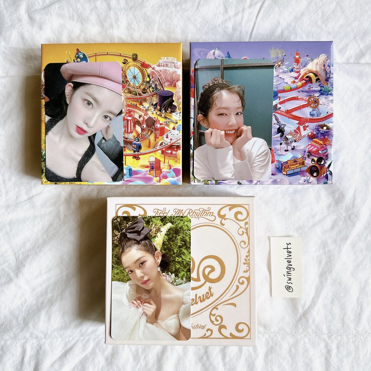 swingvelvets's tweet photo. WTS | MY 🇲🇾
Help RT 🙏🏻

Red Velvet #IRENE Day 1 Day 2 Feel My Rhythm Kihno Mini Album with pc

- RM50 each
- Price excluding postage fee
- Free postage if buy all 3

Postage 📫
RM8 WM | RM14 EM

#pasarluvies #pasarRV #pasarredvelvet #kihno #feelmyrhythm #zimzalabim #redvelvet https://t.co/lL2Vyz7Wnu